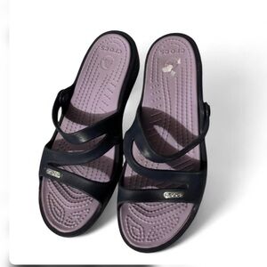 CROCS Women's Sandals in Black and Lavender